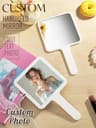 Personalized Handheld Makeup Mirror  Custom Text Photo Or Logo Compact Mirror For Travel Office Dai 6