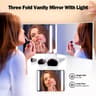 LED Trifold Self Haircut Mirror  Rechargeable 3Way HD Glass Mirror With Adjustable Height And 360 S 6