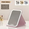 Rechargeable LED Makeup Mirror  3Color Dimmable Touch Screen Foldable Lighted Vanity Mirror For Tra 8