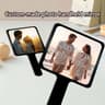Personalized Photo Handheld Makeup Mirror  Portable Black Custom Vanity Mirror For Travel Beauty Gr 6