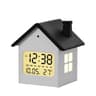 House Shape Digital Alarm Clock  LCD Time Date Week Temperature Display With Snooze Soft Backlight  6