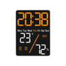 Digital LED Alarm Clock  Dimmable Wall  Table Clock With Temperature Humidity Display USB Charging  8