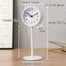 European Style Metal Desktop Alarm Clock  Silent Quartz Geometric Table Clock For Bedroom Office  H 9