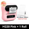 Portable Label Printer  M220 Bluetooth 50 Inkless Sticker Maker With Case  3 Label Rolls For Office 10