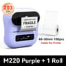 Portable Label Printer  M220 Bluetooth 50 Inkless Sticker Maker With Case  3 Label Rolls For Office 6