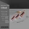 Walnut Wood  Brass Spotlight  LED Ceiling Light Fixture For Living Room Dining Room Kitchen Island  12