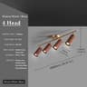 Walnut Wood  Brass Spotlight  LED Ceiling Light Fixture For Living Room Dining Room Kitchen Island  13
