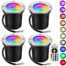 RGBW InGround Landscape Lights  8 Pack 10W 12V Waterproof Outdoor Lamps With Remote For Garden Path 7