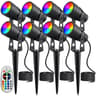 RGBW LED Landscape Light  6W 12V Waterproof Color Changing Garden Spotlight With RF Remote And Spik 10