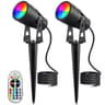 RGBW LED Landscape Light  6W 12V Waterproof Color Changing Garden Spotlight With RF Remote And Spik 8