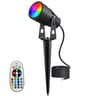 RGBW LED Landscape Light  6W 12V Waterproof Color Changing Garden Spotlight With RF Remote And Spik 12