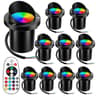 RGBW LED InGround Landscape Light  10W Waterproof Spotlight With RF Remote  16 Colors For Path Deck 20