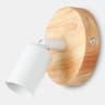 Wooden Base E27 Wall Light  Retro Iron Bedside Sconce In Black Or White For Bedroom Living Room  Vi