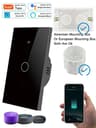 WiFi Smart Touch Light Switch  US Standard No Neutral Wall Switch With Voice App  433MHz RF Control 14