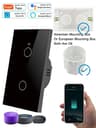 WiFi Smart Touch Light Switch  US Standard No Neutral Wall Switch With Voice App  433MHz RF Control 15