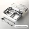 Leak Proof Stainless Steel Lunch Box  Durable 3 Or 4 Compartment Bento Container For Students And O 16