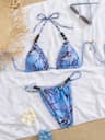 2025 Trend Triangle Striped Micro Bikini Set Women Sexy Swimwear 12