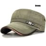 Distressed Washed Cotton Cadet Flat Cap With Leather Binding 8