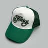 Color Block Letter Embroidery Mesh Trucker Cap 8