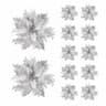 Glitter Artificial Poinsettia Christmas Tree Flower Ornaments 8