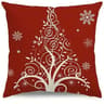 Red Snowflake Christmas Tree Pillow Cover For Sofa Decor 6