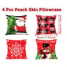 Merry Christmas Decorative Cushion Cover Set 4pcs Holiday Pillow Cases 7