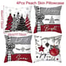 Merry Christmas Decorative Cushion Cover Set 4pcs Holiday Pillow Cases 10