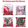 Merry Christmas Decorative Cushion Cover Set 4pcs Holiday Pillow Cases 12