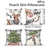 Merry Christmas Decorative Pillow Cover Set 4pcs 7