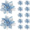 Glitter Pink Poinsettia Christmas Tree Flowers Set 5pcs 14