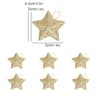 Gold Glitter Star Christmas Tree Ornaments Set 6pcs 7
