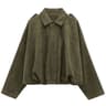 HXAO Cropped Suede Bomber Jacket Women Lapel Zipper Racing Coat 20
