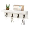 Farmhouse Rustic Wood Key Holder Wall Shelf With Hooks 7