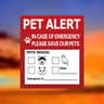 Pet Alert Emergency Window Sticker Set 9
