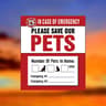 Pet Alert Emergency Window Sticker Set 8
