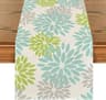 Blue Dahlia Floral Linen Table Runner Decor 6