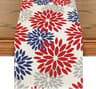 Blue Dahlia Floral Linen Table Runner Decor 10