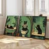 Funny Black Cat Bathroom Wall Art Set 0