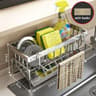 Stainless Steel Sink Organizer With Sponge Holder And Towel Rack 7