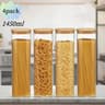 Square Glass Storage Jar Set With Bamboo Lids For Pantry Organization 17