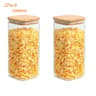 Square Glass Storage Jar Set With Bamboo Lids For Pantry Organization 9