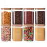 Square Glass Storage Jar Set With Bamboo Lids For Pantry Organization 10