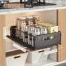 Double Layer Sliding Storage Basket Organizer For Bottles And Household Essentials 12