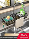 Kitchen Sink Faucet Storage Rack With Drain Basket Organizer 7