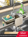 Kitchen Sink Faucet Storage Rack With Drain Basket Organizer 10