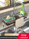 Kitchen Sink Faucet Storage Rack With Drain Basket Organizer 11