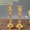 European Metal Candlestick Holders Set Of 2 Gold And Silver 17