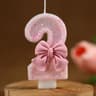 Pink Glitter 3D Number Birthday Candle Cake Topper 3