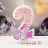 Purple Butterfly Number Birthday Candle For Princess Cake 8