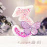 Purple Butterfly Number Birthday Candle For Princess Cake 9